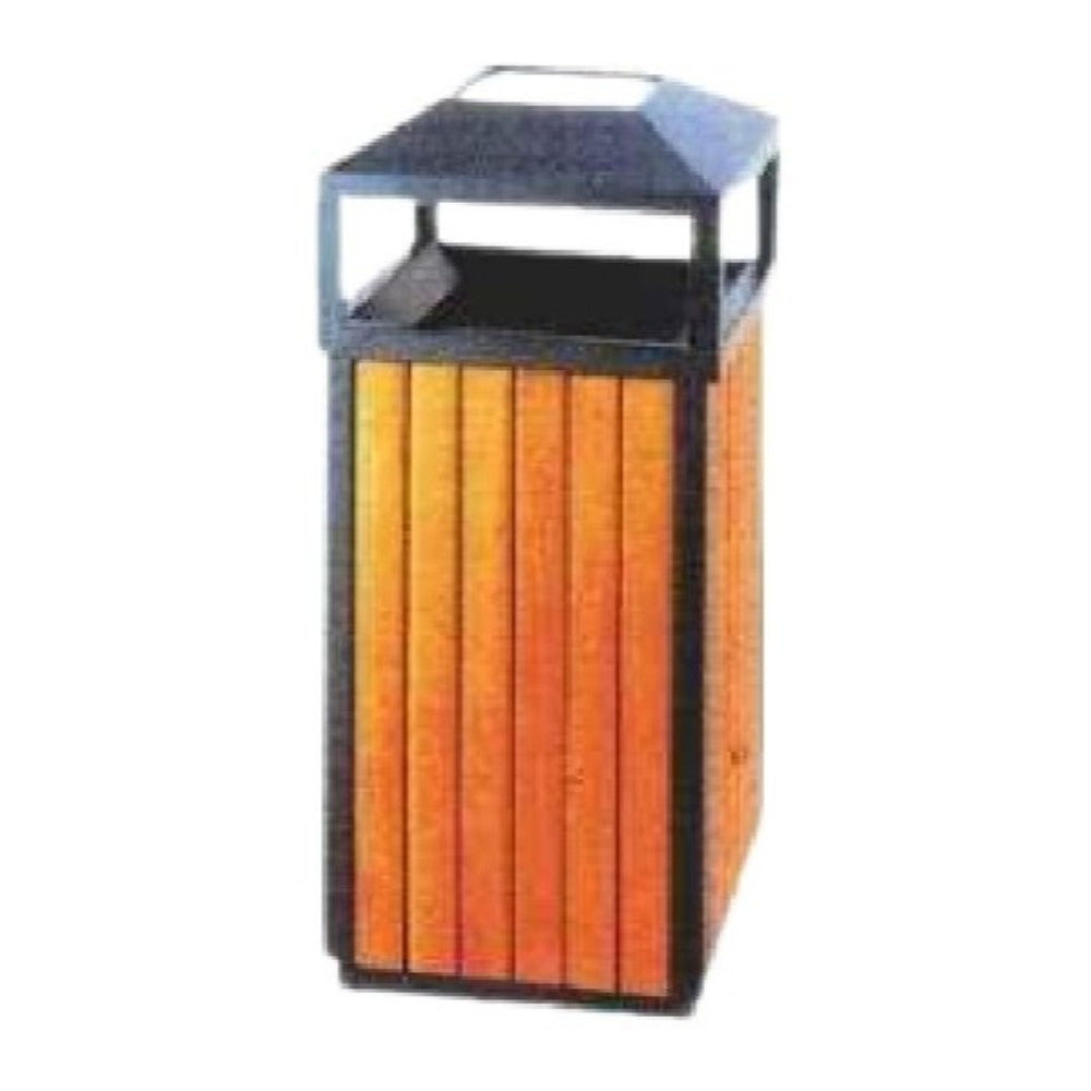 BOTE DE BASURA DE MADERA PARA EXTERIOR