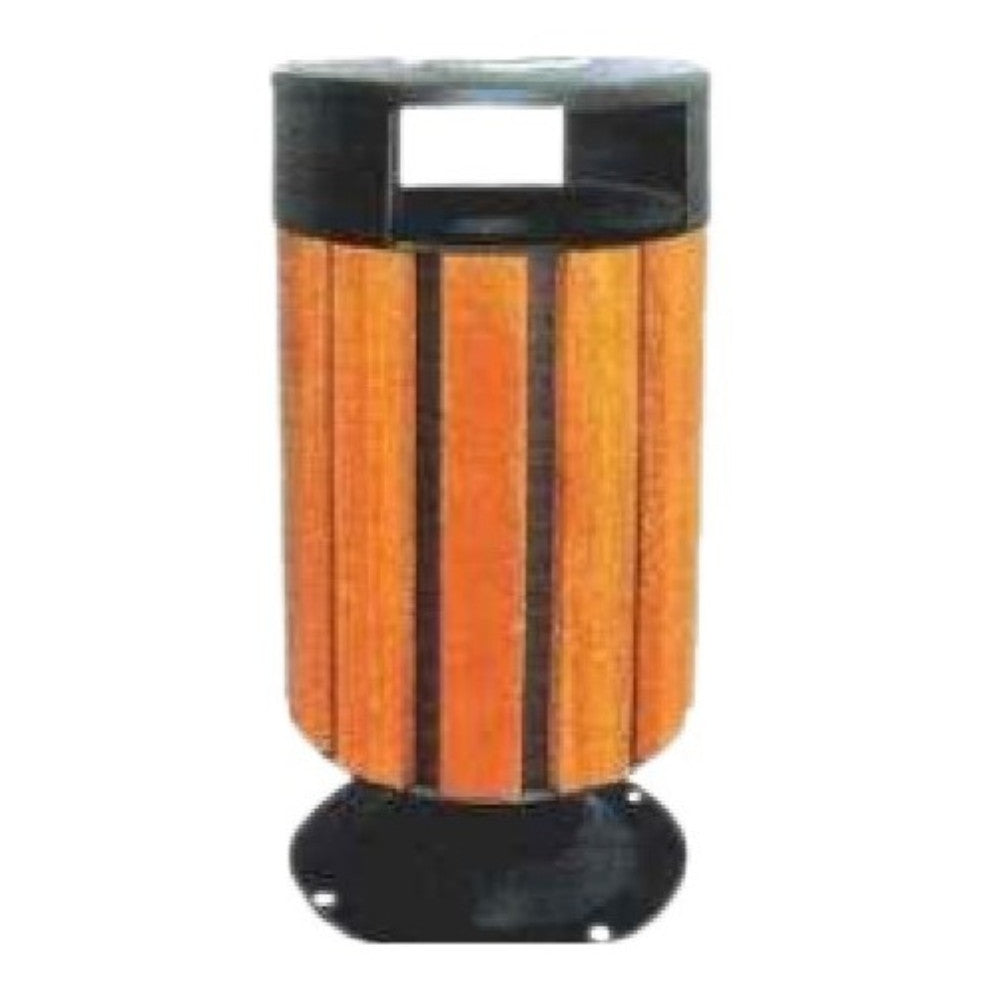 BOTE DE BASURA DE MADERA PARA EXTERIOR Redondo