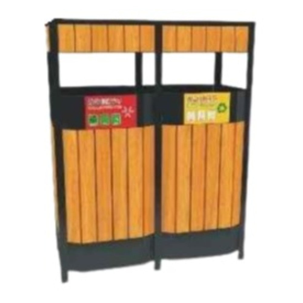 CONTENEDOR DE RECICLAJE DOBLE Madera